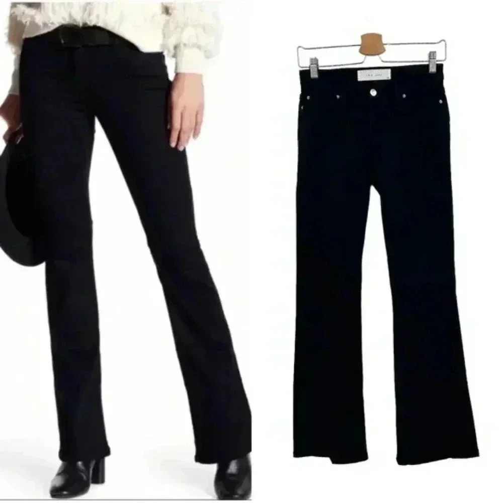 IRO Figaro Flare Jeans Dark Blue Denim Wash Size 27
